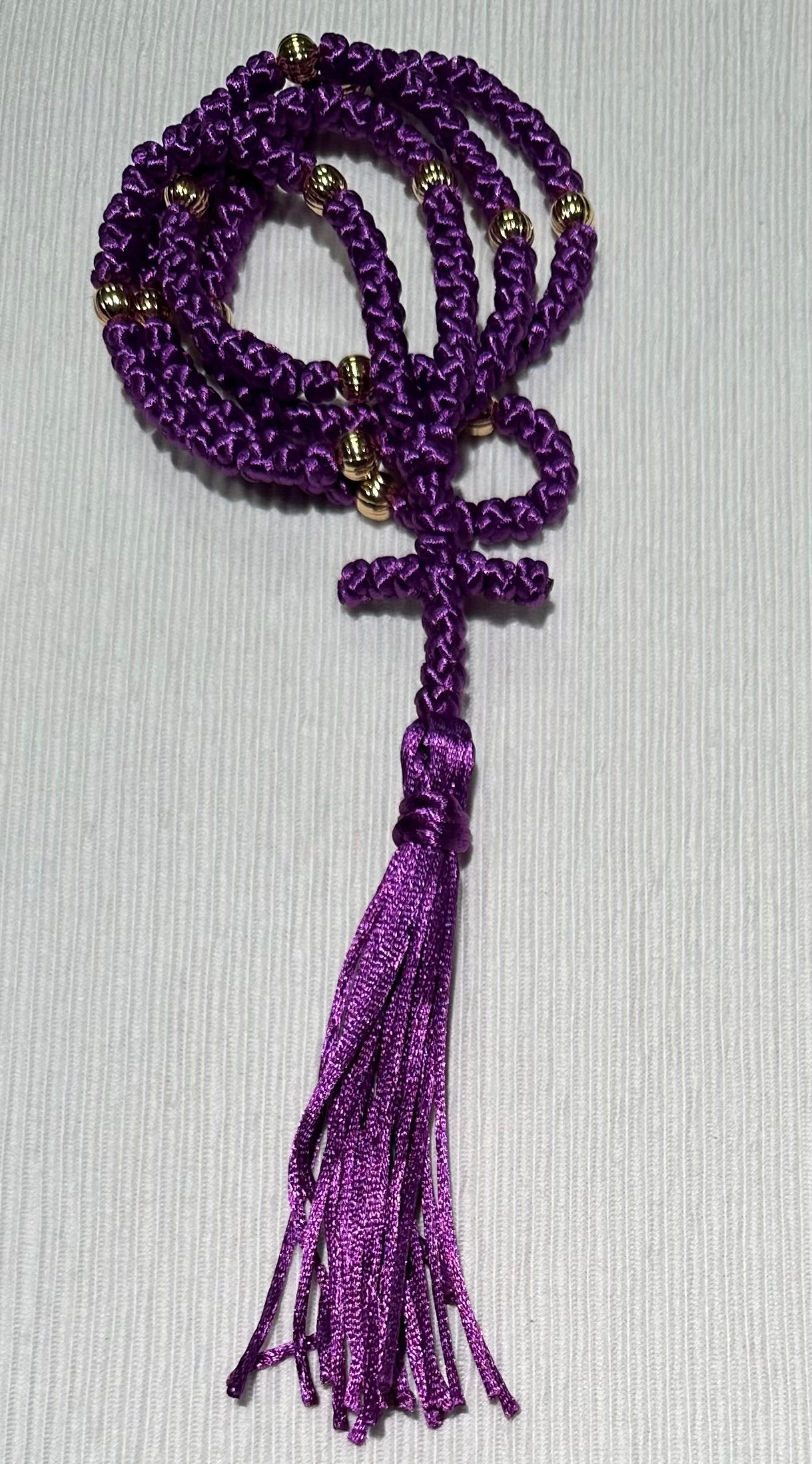 pink/purple/burgundy 150-knot Orthodox prayer rope (satin) chotki komboskini