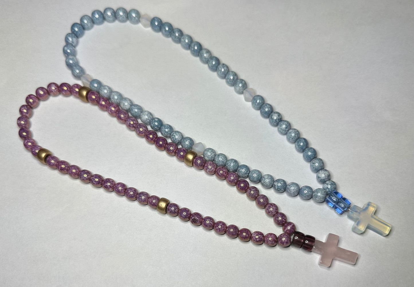 50-bead glass “gemstone” prayer rope chotki komboskini