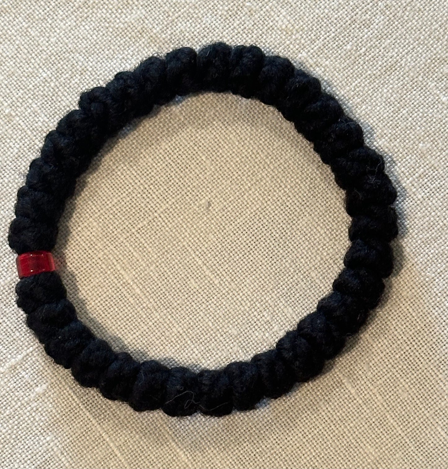 Black thick wool 33-knot Orthodox prayer rope bracelet chotki komboskini