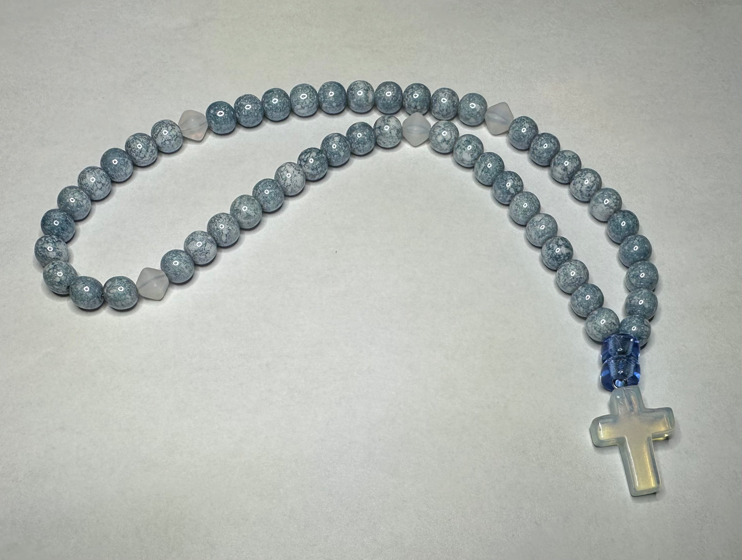 50-bead glass “gemstone” prayer rope chotki komboskini