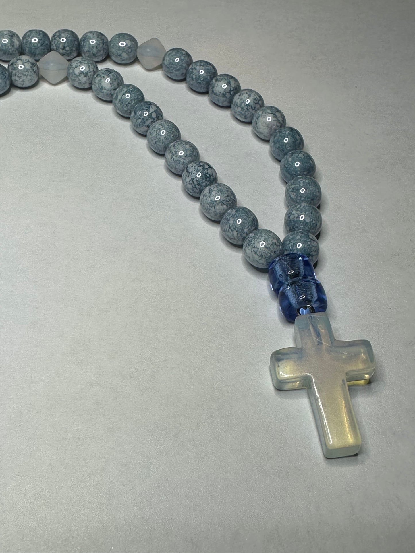 50-bead glass “gemstone” prayer rope chotki komboskini